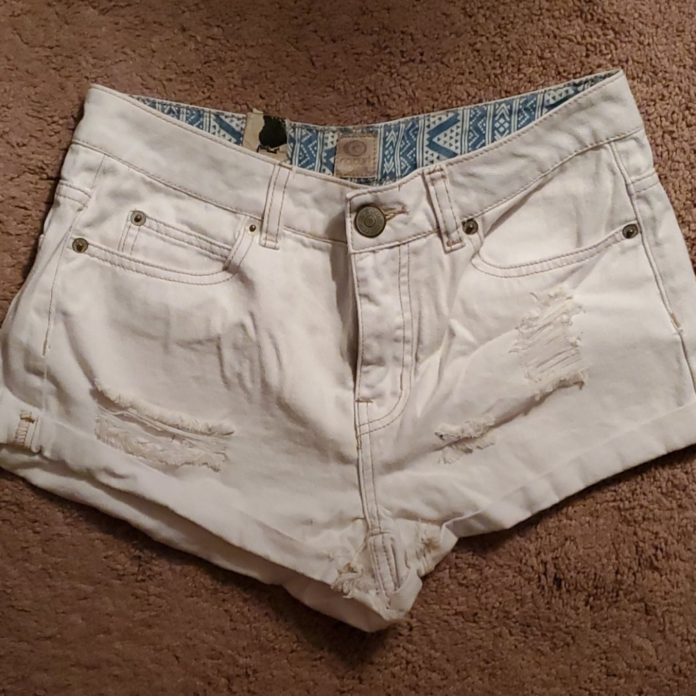 White jean shorts